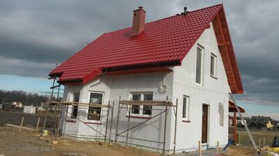 Klej na izolacji domu szkieletowego, Chybie, Czechowice-Dziedzice
