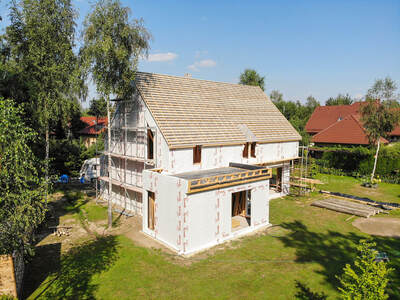Budowa konstrukcji domu w technologii szkieletowej, Sośnicowice, Gliwice