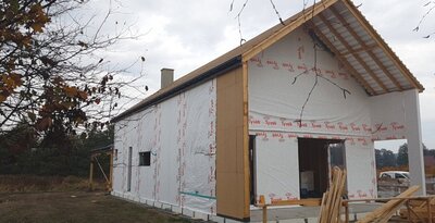 Budowa dachu domu kanadyjskiego w Pilchowicach koło Gliwic