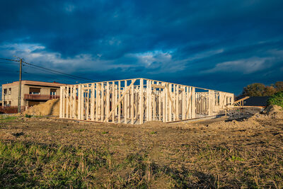 Budowa konstrukcji domu w technologii szkieletowej w Ornontowicach koło Mikołowa