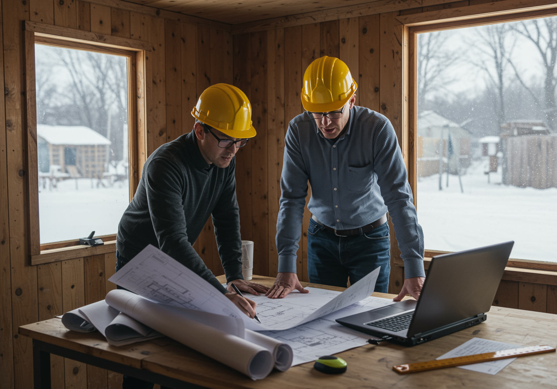 Budowa domu szkieletowego zimą