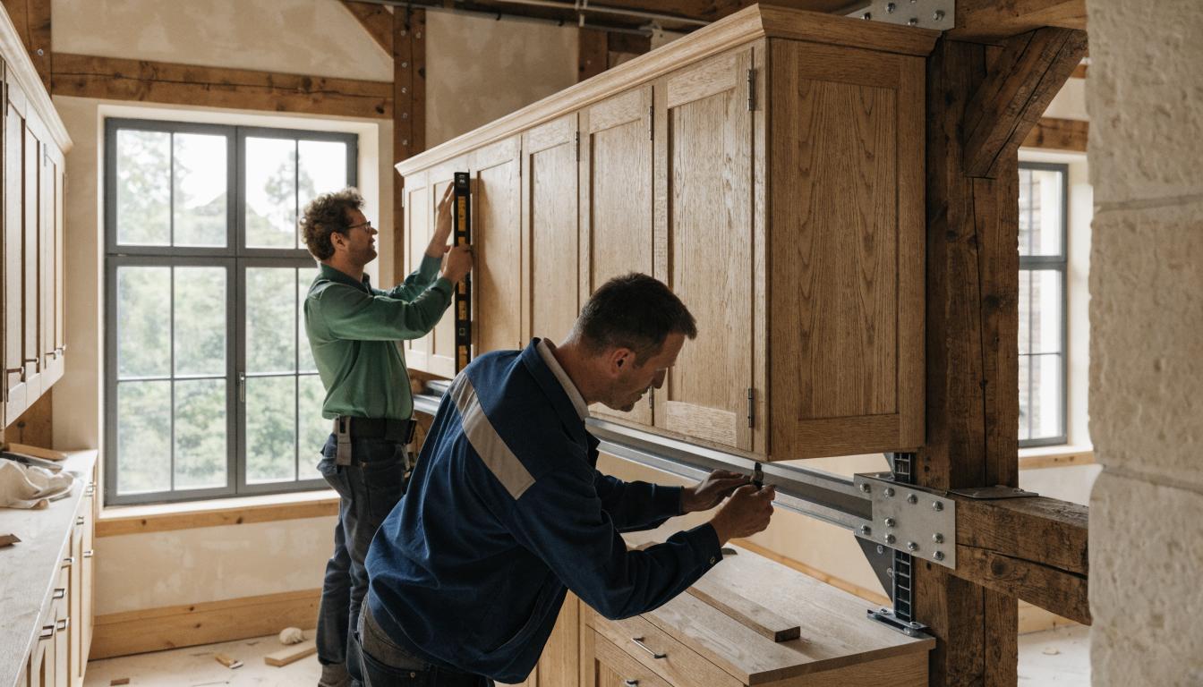 Jak wieszać szafki kuchenne w szkieletówce