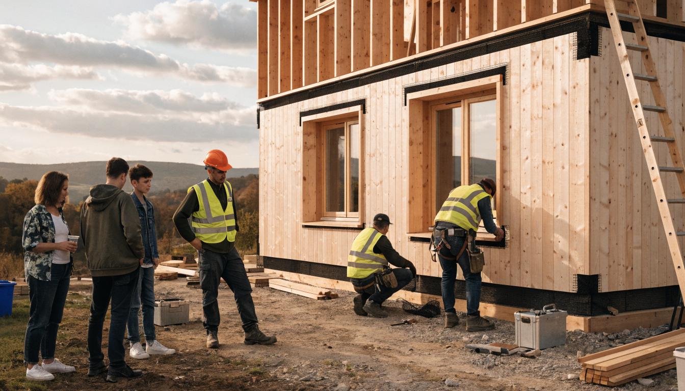 Montaż drewnianej elewacji na szkielecie