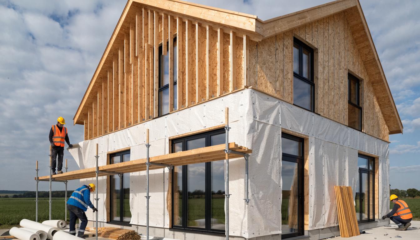 Montaż drewnianej elewacji na szkielecie