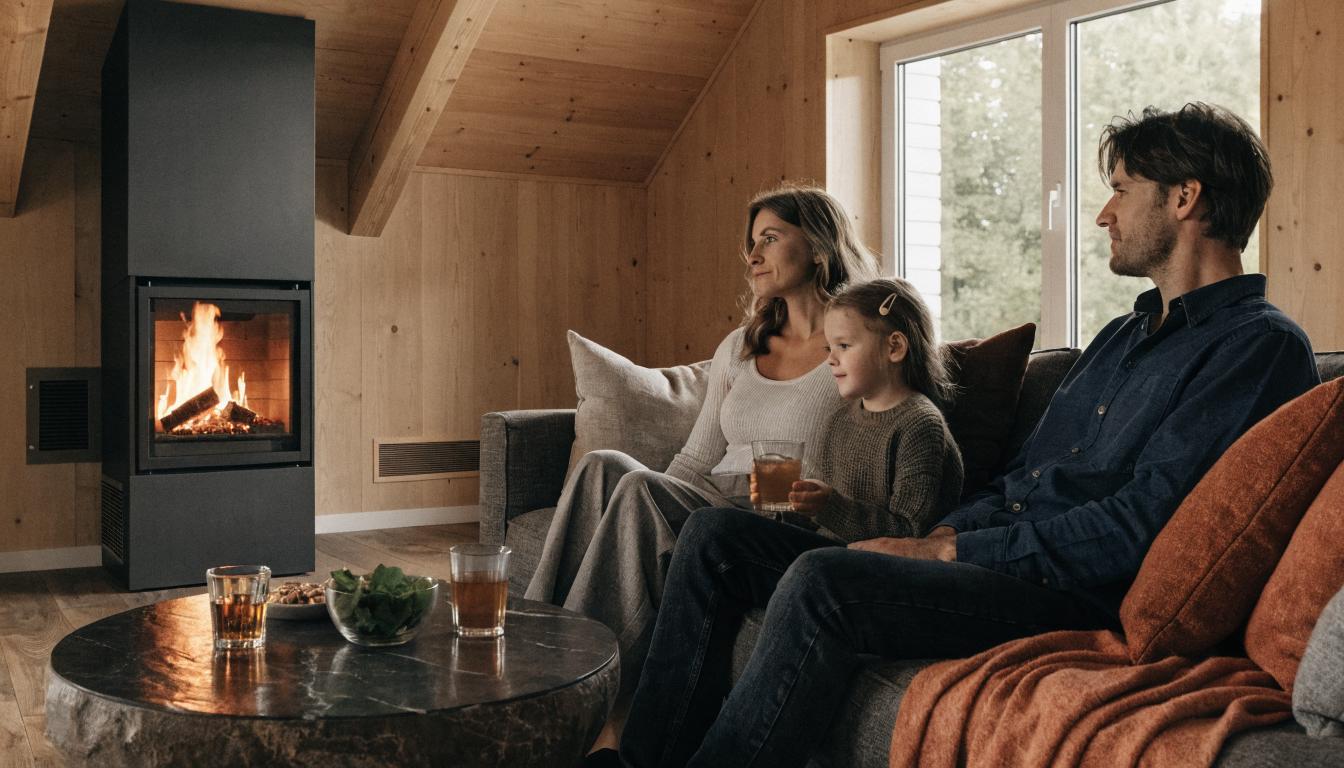 Kominek i rekuperacja w domu szkieletowym