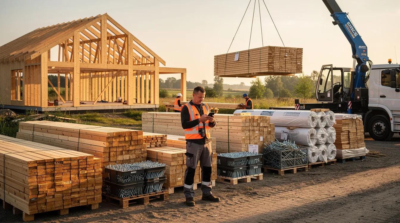 Budowa szkieletówki na odległość: logistyka materiałów